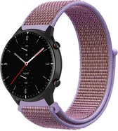 Nylon Smartwatch bandje - Geschikt voor Strap-it Amazfit GTR 2 nylon band - lila - GTR 2 - 22mm - Strap-it Horlogeband / Polsband / Armband