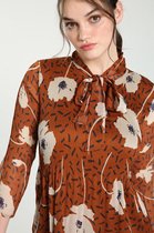 Cassis Dames Plisséhemd met bloemenprint - Blouse - Maat 44