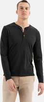 camel active Henley shirt met lange mouwen Lightweight long-sleeved shirt with henley collar in pure organic cotton