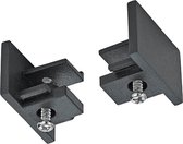 Spanningsrail Eindkap - 2 Stuks - Trinon Dual - 2 Fase - Mat Zwart