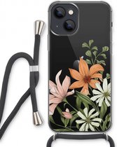 Case Company® - iPhone 13 hoesje met Koord - Floral bouquet - Telefoonhoesje met Zwart Koord - Extra Bescherming aan alle Kanten en Over de Schermrand