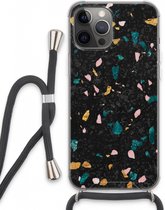 Case Company® - iPhone 13 Pro Max hoesje met Koord - Terrazzo N°10 - Telefoonhoesje met Zwart Koord - Extra Bescherming aan alle Kanten en Over de Schermrand