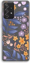 Case Company® - Samsung Galaxy A52 hoesje - Flowers with blue leaves - Soft Cover Telefoonhoesje - Bescherming aan alle Kanten en Schermrand