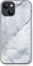 Case Company® - iPhone 13 mini hoesje - Witte marmer - Soft Cover Telefoonhoesje - Bescherming aan alle Kanten en Schermrand