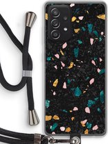 Case Company® - Samsung Galaxy A52 hoesje met Koord - Terrazzo N°10 - Telefoonhoesje met Zwart Koord - Bescherming aan alle Kanten en Over de Schermrand