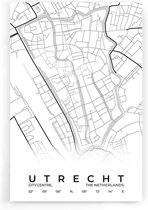 Walljar - Stadskaart Utrecht Centrum - Muurdecoratie - Poster