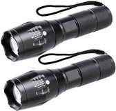 Militaire zaklamp - LED zaklamp - 2000 Lumen - Inzoombaar 2 stuks  - waterproof zaklamp