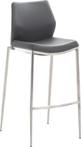 Barkruk Stavanger Kunstleer Mat geborsteld RVS frame, Grijs