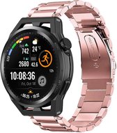 Stalen Smartwatch bandje - Geschikt voor Strap-it Huawei Watch GT Runner stalen band - rosé pink - GT Runner - 22mm - Strap-it Horlogeband / Polsband / Armband