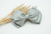Cotton lace butterfly haarstrik - Kleur Licht grijs - Haarstrik  - Babyshower - Bows and Flowers
