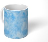 Mok - Waterverf - Blauw - Patroon - Abstract - Mokken - 350 ML - Beker - Uitdeelcadeautjes