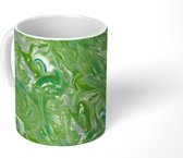 Mok - Verf - Groen - Marmer print - Patronen - Mokken - 350 ML - Beker - Uitdeelcadeautjes