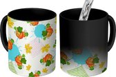 Magische Mok - Foto op Warmte Mokken - Koffiemok - Pompoen - Bladeren - Abstract - Herfst - Design - Magic Mok - Beker - 350 ML - Theemok