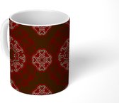 Mok - Koffiemok - Mandala - Design - Rood - Mokken - 350 ML - Beker - Koffiemokken - Theemok