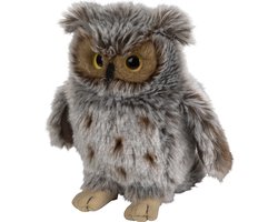 Nature Planet Pluche Oehoe uil knuffeldier - 18 cm - Vogels/uilen Knuffels