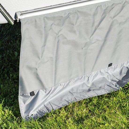 Campout Tochtstrook met Opbergvakken - 50 x 410-800 cm - Tochtstopper - Tochtstrip - Extra Comfort en Opbergruimte - Voor Caravans en campers 4 - 8 m - Tot 50 cm hoogte - 2 opbergvakken - Incl. tentharingen & Opbergtas van Campout — afbeelding 4