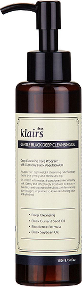 Reinigingsolie Klairs Gentle Black Schoonmaakster 150 ml