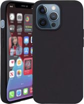 Zwart Hoesje Geschikt Voor iPhone 12 / 12 Pro - Zwarte Siliconen hoesje - TPU Back Cover Hoes - Zwart