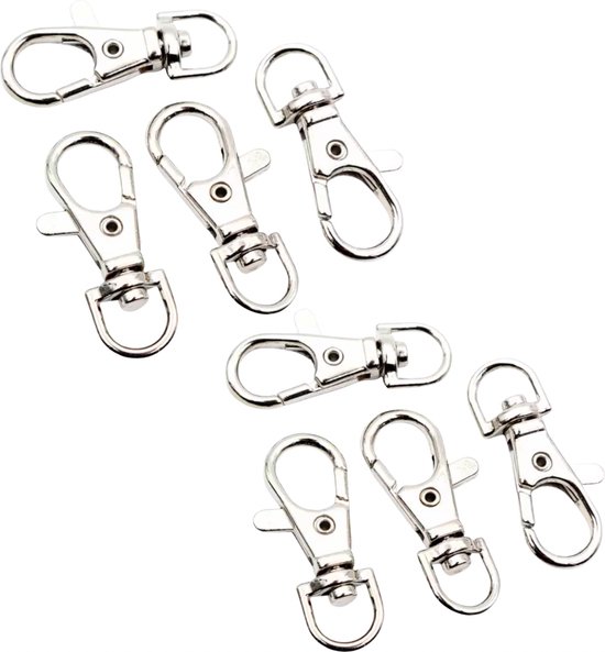 4 sets Heavy Duty RVS Spring Sleutelhanger Clips, 45mm/55mm Quick