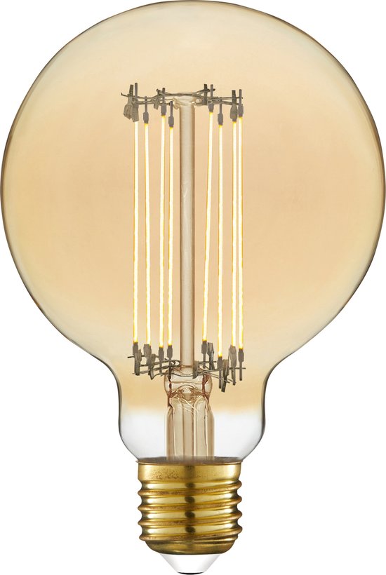 LEXMAN - Decoratieve LED-lamp - Amber Globe - Ø90mm - E27 - 500Lm equivalent... | bol.com