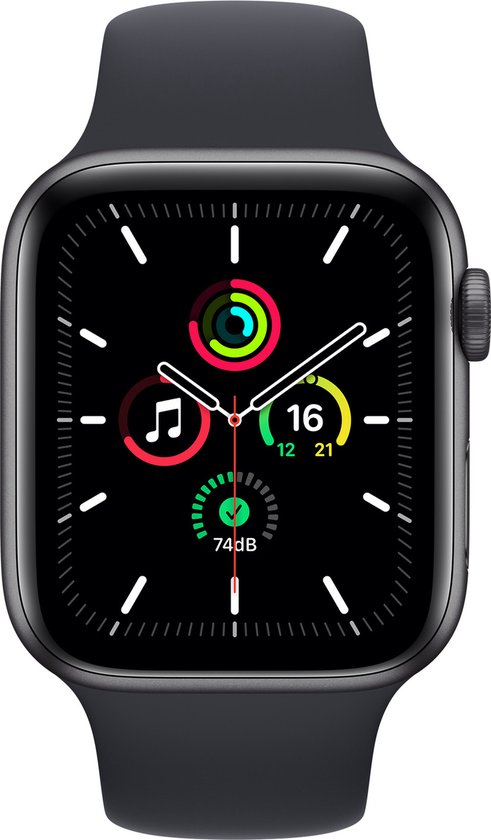 Apple Watch SE 2021 - Smartwatch heren en dames - 44mm - Spacegrijs