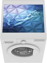 Wasmachine beschermer mat - Bermuda op een achtergrond van driehoeken - Breedte 55 cm x hoogte 45 cm