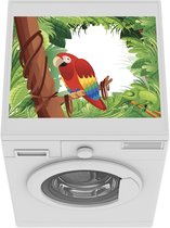 Wasmachine beschermer mat - een papegaai in het regenwoud - Breedte 55 cm x hoogte 45 cm