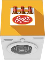 Wasmachine beschermer mat - Bier - Flessen - Vat - Breedte 60 cm x hoogte 60 cm