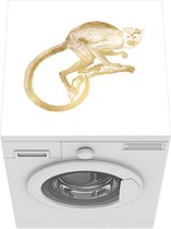 Wasmachine beschermer mat - Vintage - Design - Aap - Goud - Breedte 60 cm x hoogte 60 cm