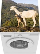 Wasmachine beschermer mat - Alpaca's - Berg - Natuur - Breedte 60 cm x hoogte 60 cm