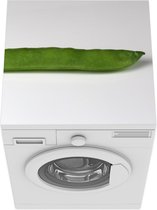 Wasmachine beschermer mat - Een donkergroen peultje lichtgrijze achtergrond - Breedte 60 cm x hoogte 60 cm