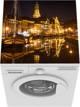 Wasmachine beschermer mat - Groningen - Nacht - Lichten - Breedte 60 cm x hoogte 60 cm