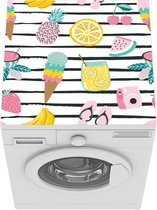 Wasmachine beschermer - Wasmachine mat - Zomer - Elementen - Pastel - 60x60 cm - Droger beschermer