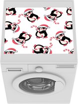 Wasmachine beschermer mat - Pinguïn - Zuurstok - Kerst - Design - Kind - Breedte 55 cm x hoogte 45 cm