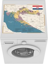 Wasmachine beschermer mat - Kaart van Kroatië met de provincies en steden - Breedte 55 cm x hoogte 45 cm