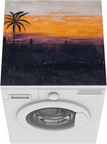Wasmachine beschermer mat - The sky simulated by red flamingoes - Abbott Handerson Thayer - Breedte 60 cm x hoogte 60 cm