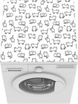Wasmachine beschermer mat - Meiden - Kat - Patronen - Breedte 60 cm x hoogte 60 cm