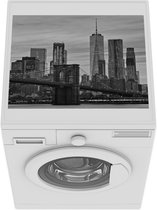 Wasmachine beschermer mat - World Trade Center - Zwart - Wit - Skyline - Breedte 55 cm x hoogte 45 cm