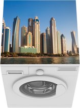 Wasmachine beschermer mat - De Skyline van Dubai Marina vanaf de zee - Breedte 60 cm x hoogte 60 cm