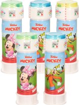 6x Disney Mickey Mouse bellenblaas flesjes met spelletje 60 ml voor kinderen - Uitdeelspeelgoed - Grabbelton speelgoed