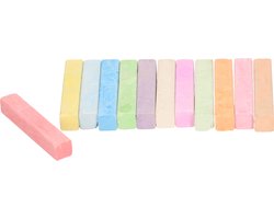 Gekleurde schoolbord krijtjes in doosje 12 stuks milieuvriendelijk - bordkrijt/krijtset