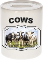 Dieren liefhebber koe spaarpot  9 cm jongens en meisjes - keramiek - Cadeau spaarpotten Nederlandse koeien liefhebber