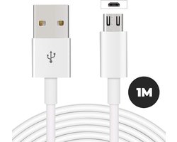 Micro USB oplaadkabel Smartphones 1 meter / Samsung / Huawei / HTC | 1 Meter Laadkabel - Wit