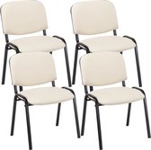 Ensemble de 4 chaises visiteurs Clp Ken - Cuir artificiel - Noir