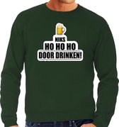 Grote maten niks ho ho ho bier doordrinken foute Kerst sweater - groen - heren - Kerst trui / Kerst outfit / drank kersttrui XXXXL