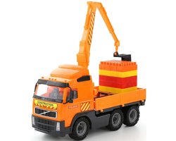 Polesie Volvo PowerTruck truck with crane arm + Construction set SuperMix-30 on pallet (tray)