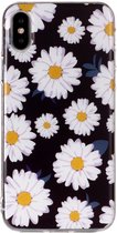 Peachy Prachtige Bloemen TPU hoesje iPhone X XS - Madeliefjes zwart