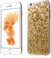 Peachy Doorzichtig TPU hoesje Snippertje bladgoud iPhone 6 Plus 6s Plus Gouden cover