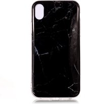 Peachy Marmer TPU Hoesje iPhone XS Max Case - Zwart