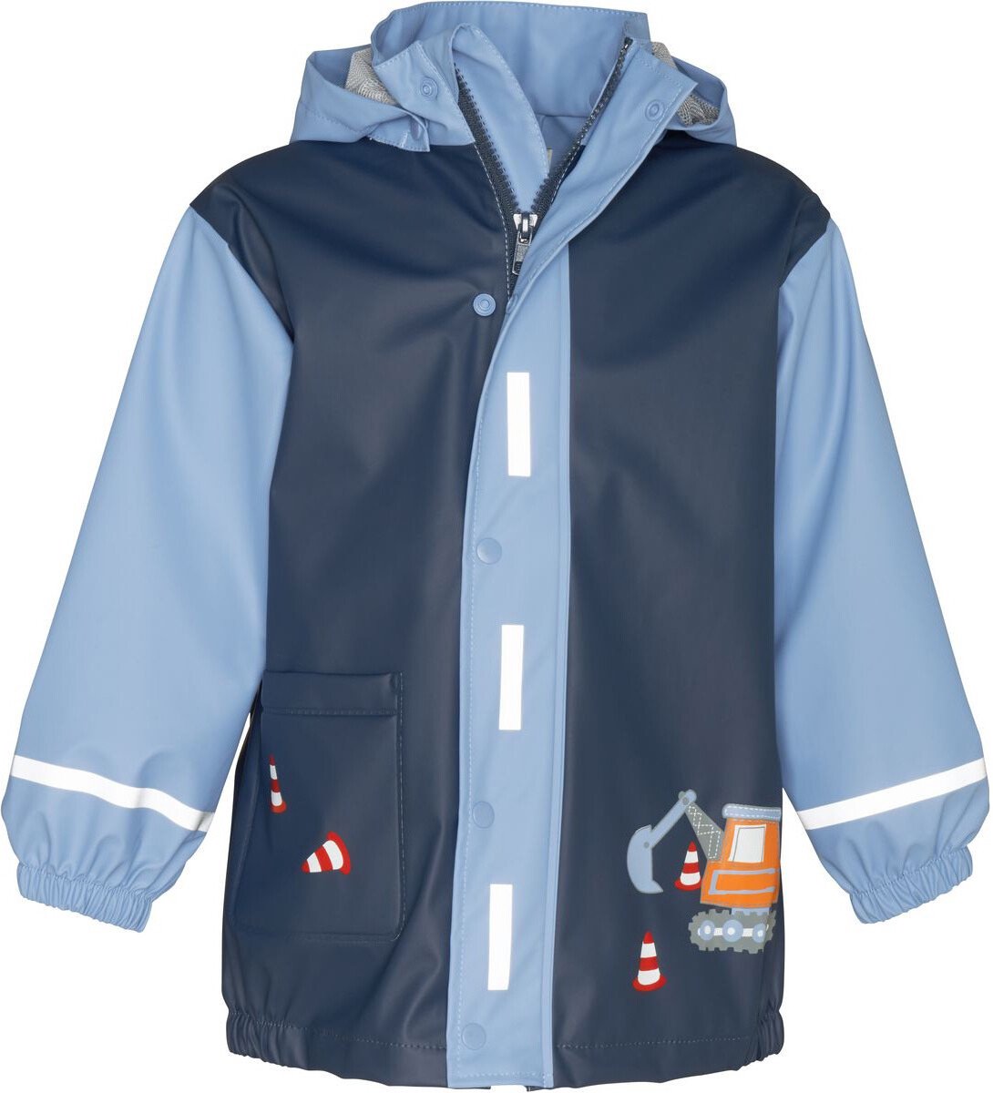Playshoes - Regenjas voor jongens - Bouwwerkplaats - Blauw - maat 128cm